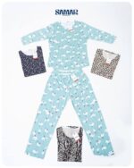 ست استین سه ربع و شلوار تمام چاپ کد 00201047 - Image 6